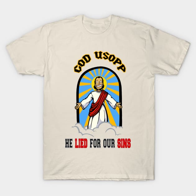 Worship God Usopp T-Shirt by jackbrimstone